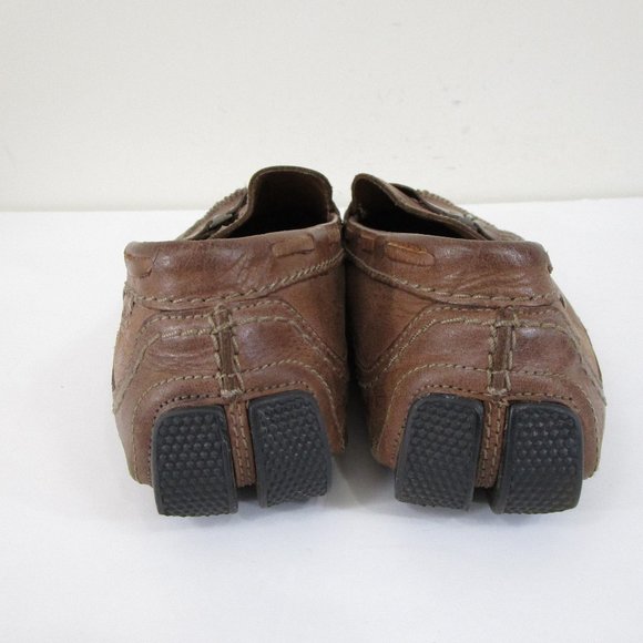 Clarks Collection Cushion Ortholite Brown Leather Loafers Slip On Dress Shoes 11